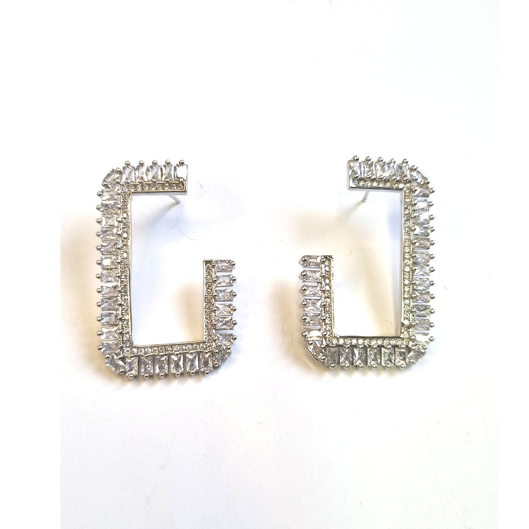 AROS CRISTAL PLATEADO RECTANG