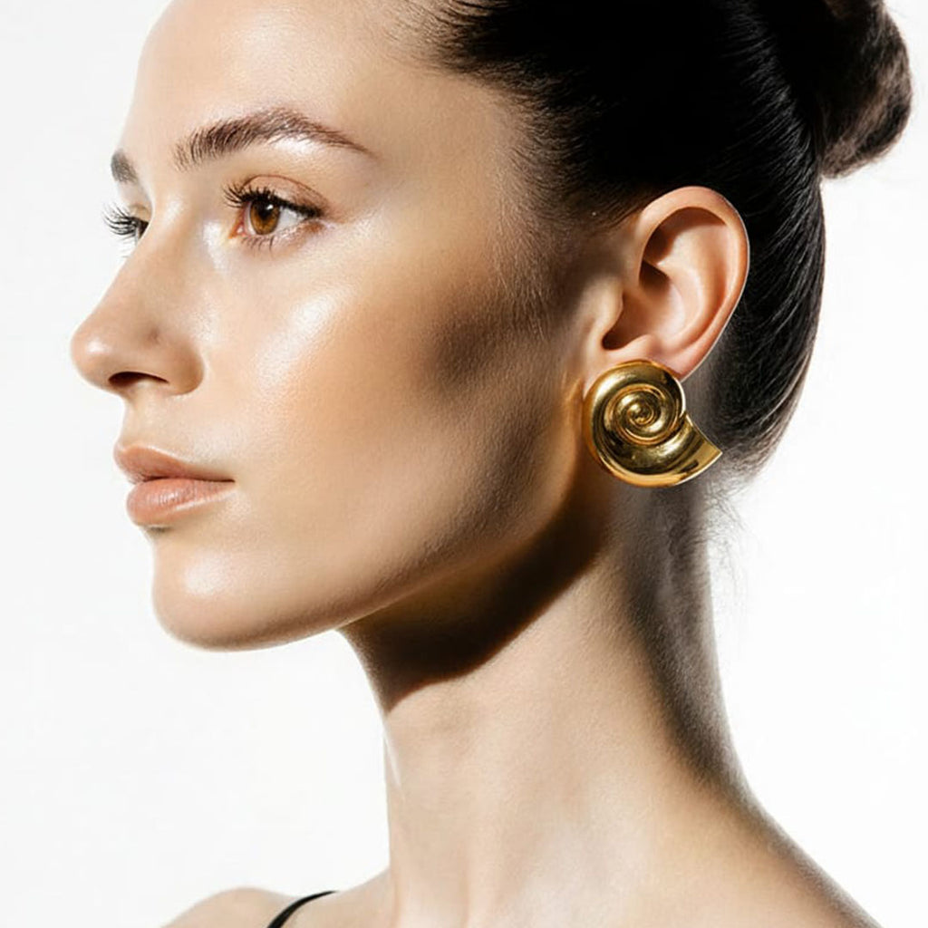 AROS CARACOLES DORADOS GRANDES