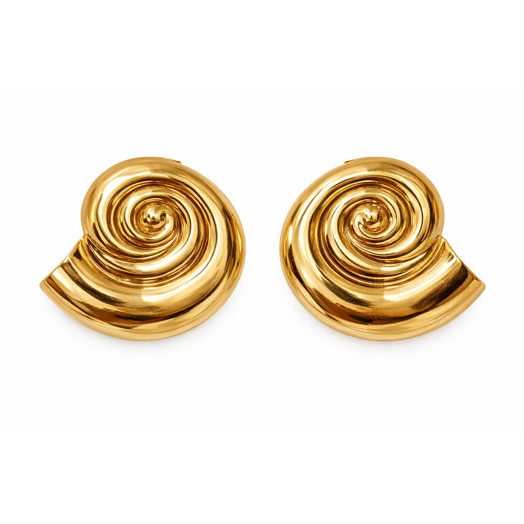 AROS CARACOLES DORADOS GRANDES