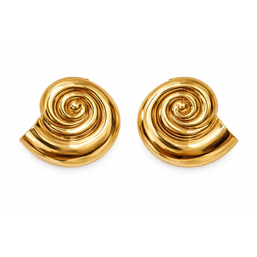 AROS CARACOLES DORADOS GRANDES