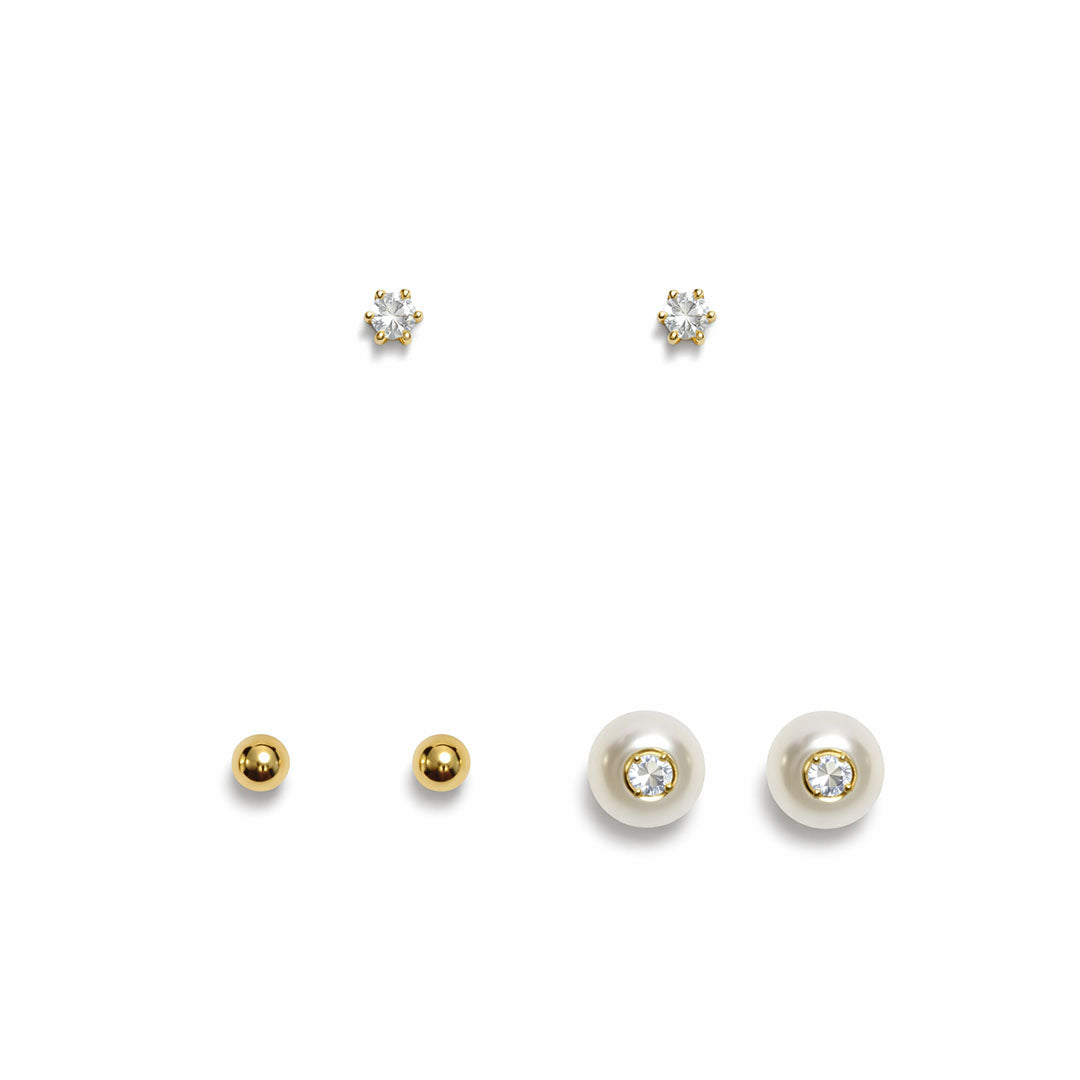 SET TRIO BASICOS PERLA CIRCONIA