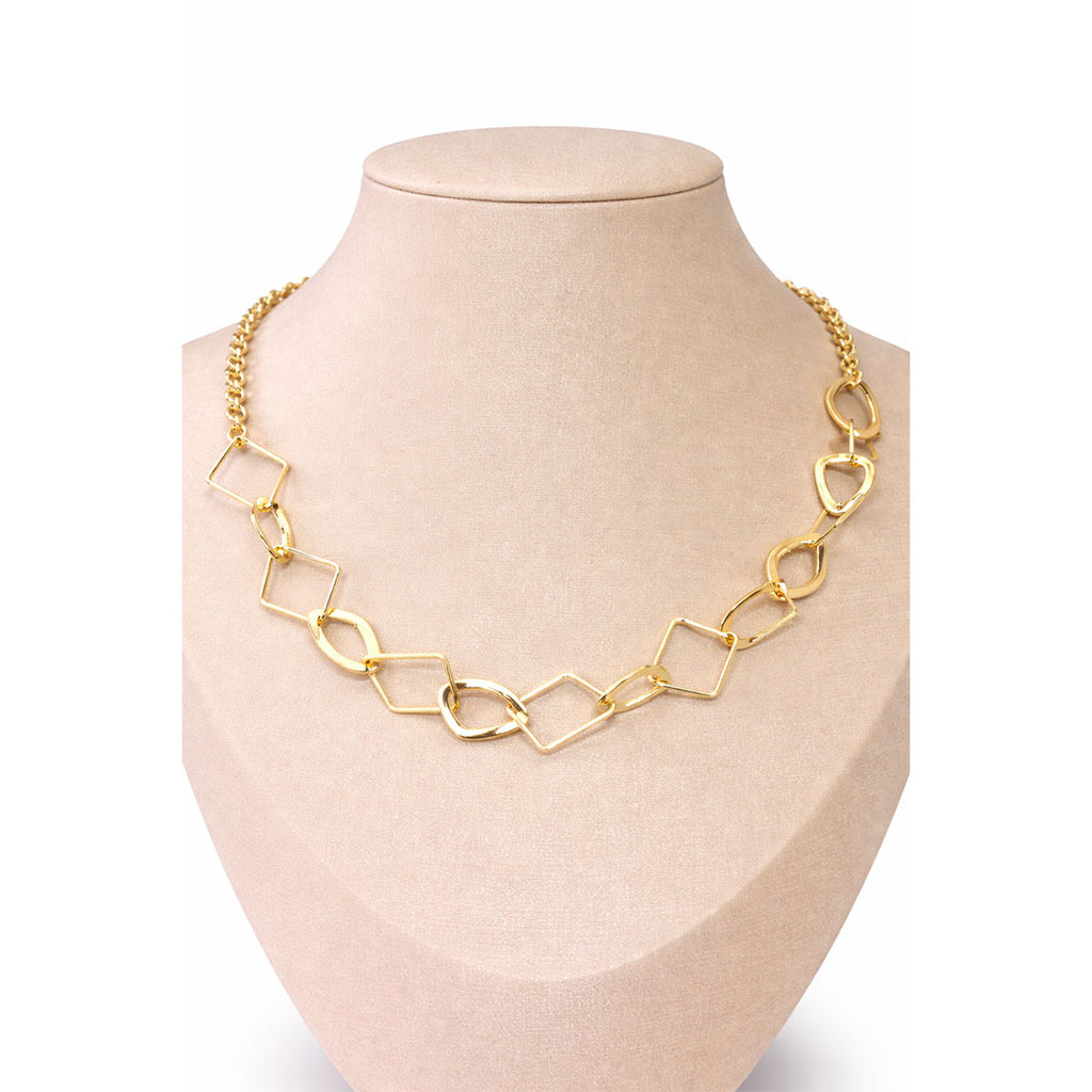 COLLAR CHOCKER TRAPECIO OVL DORADO