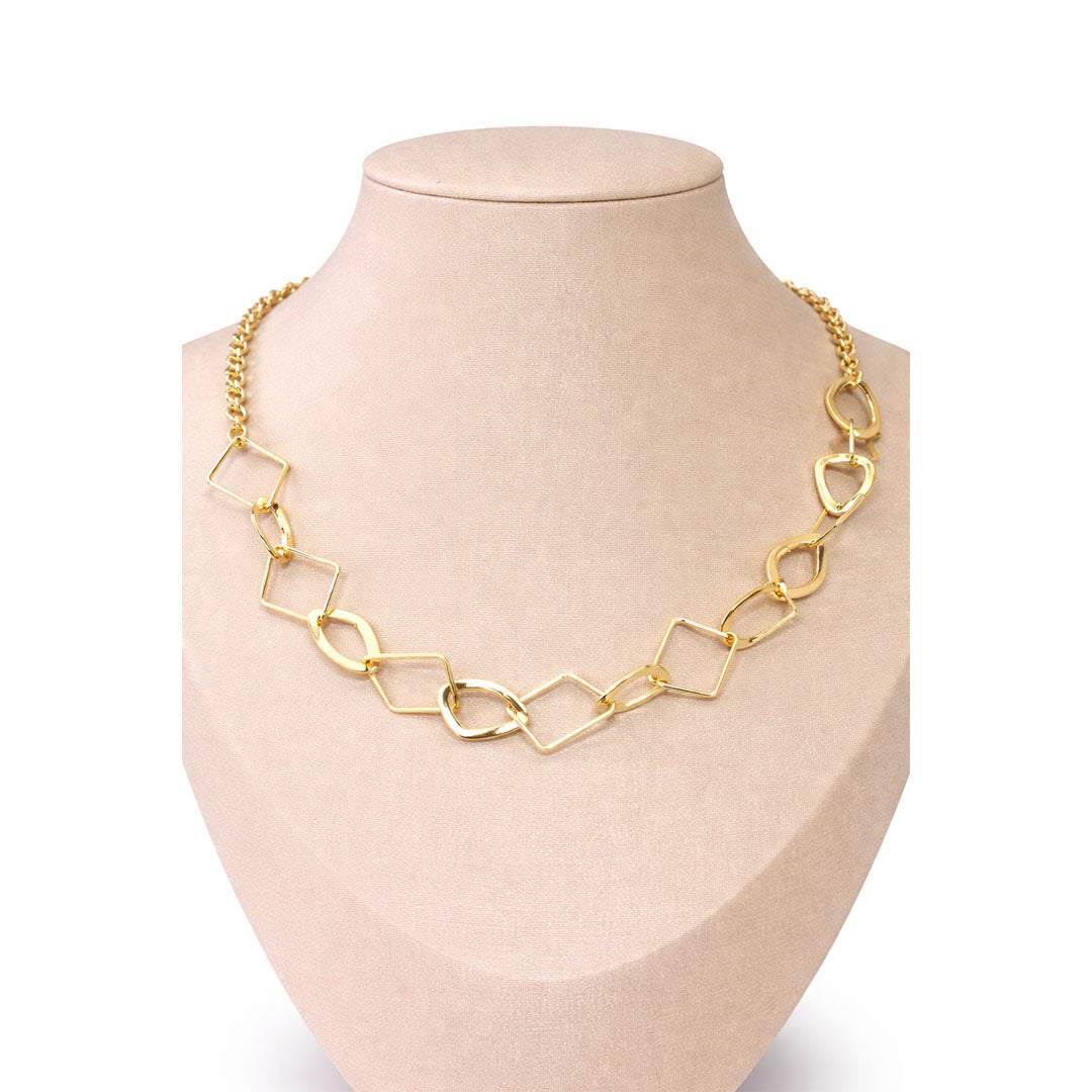 COLLAR CHOCKER TRAPECIO OVL DORADO