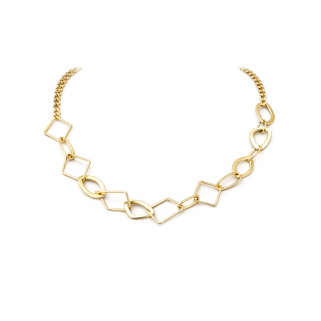 COLLAR CHOCKER TRAPECIO OVL DORADO