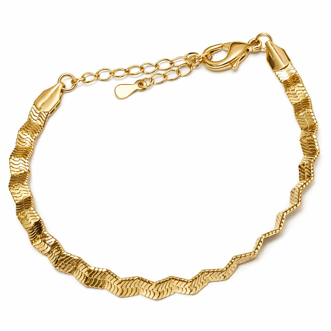 PULSERA RIGIDA ACANALADA GOLD