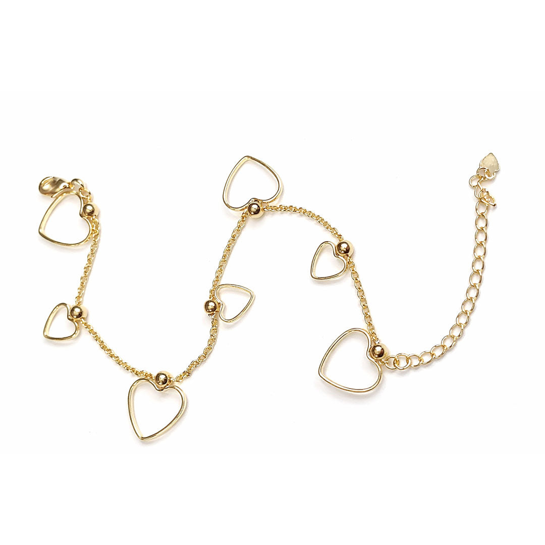 PULSERA CORAZONES GOLD