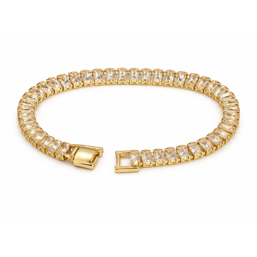 PULSERA CRISTALES RECT TRANSPARENTES