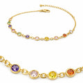 PULSERA CIRCULOS COLORES CRISTAL GOLD