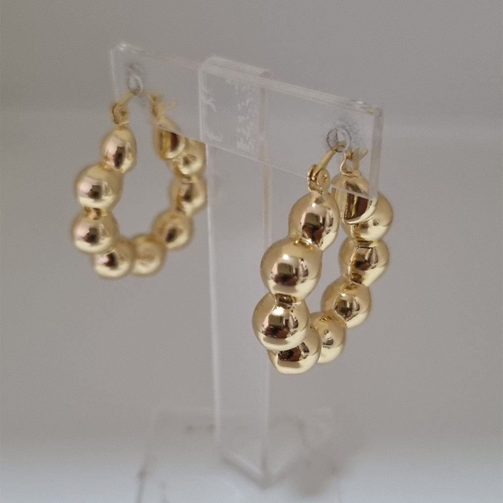 AROS ARGOLLAS BOLAS DORADAS