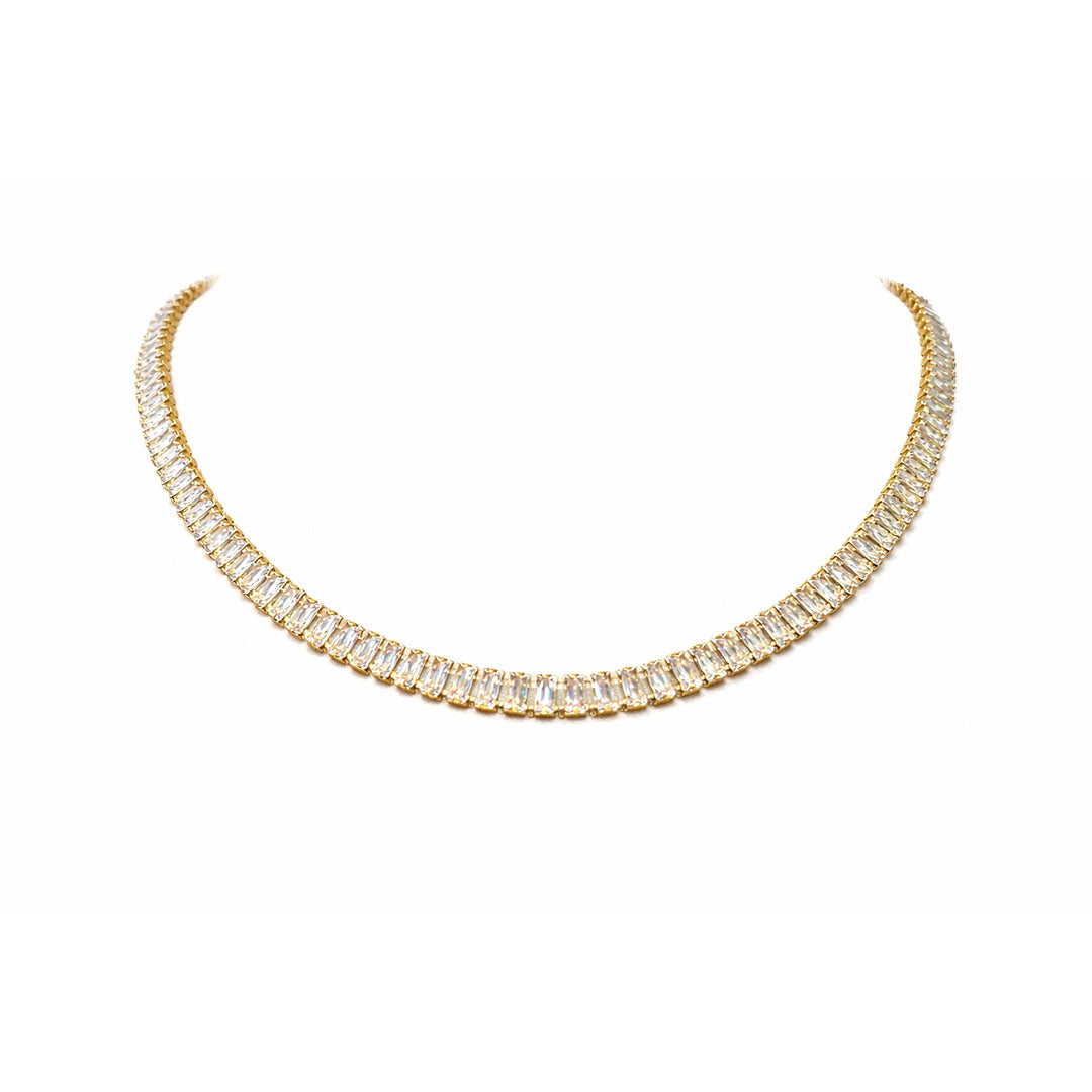 COLLAR CRISTALES TRANSP. GOLD