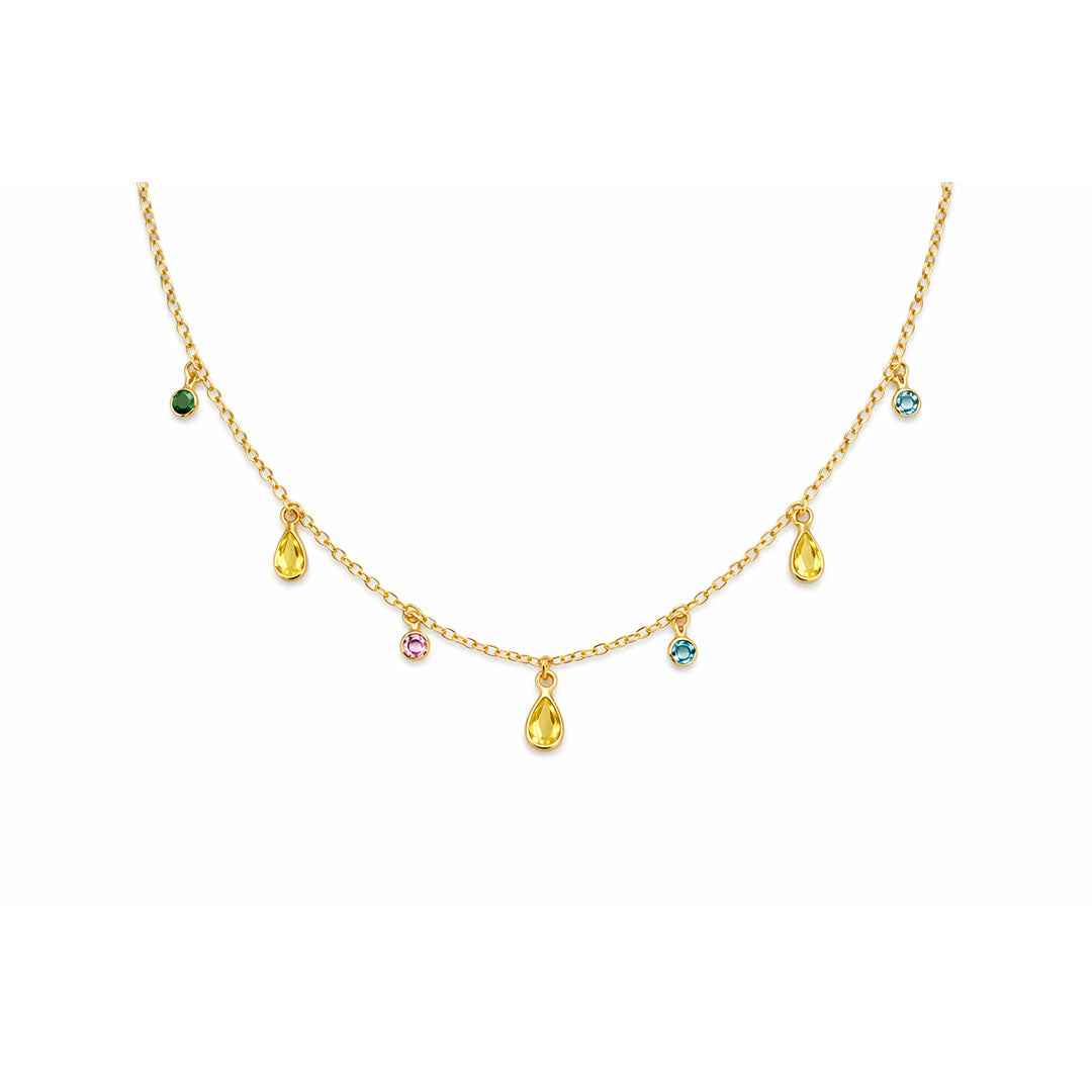 CADENA CON GOTAS CRISTALES COLORES