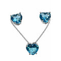 SET CORAZON CADENA RODIO CELESTE