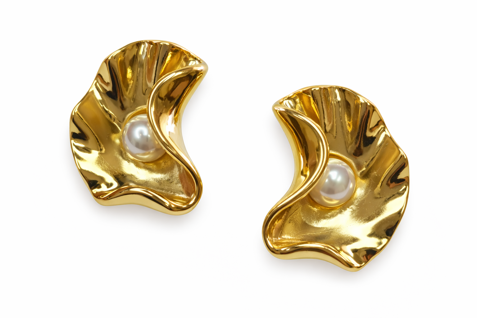 AROS FLOR CON PERLA EN MEDIO