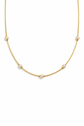 CADENA CHOCKER PERLA DORADA
