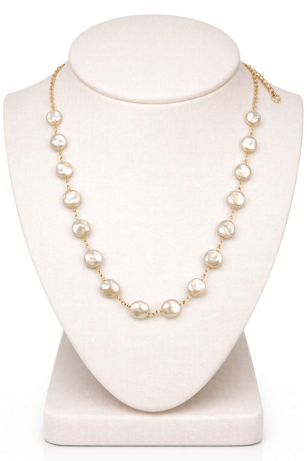 COLLAR PERLITAS CAYITOS DORADO