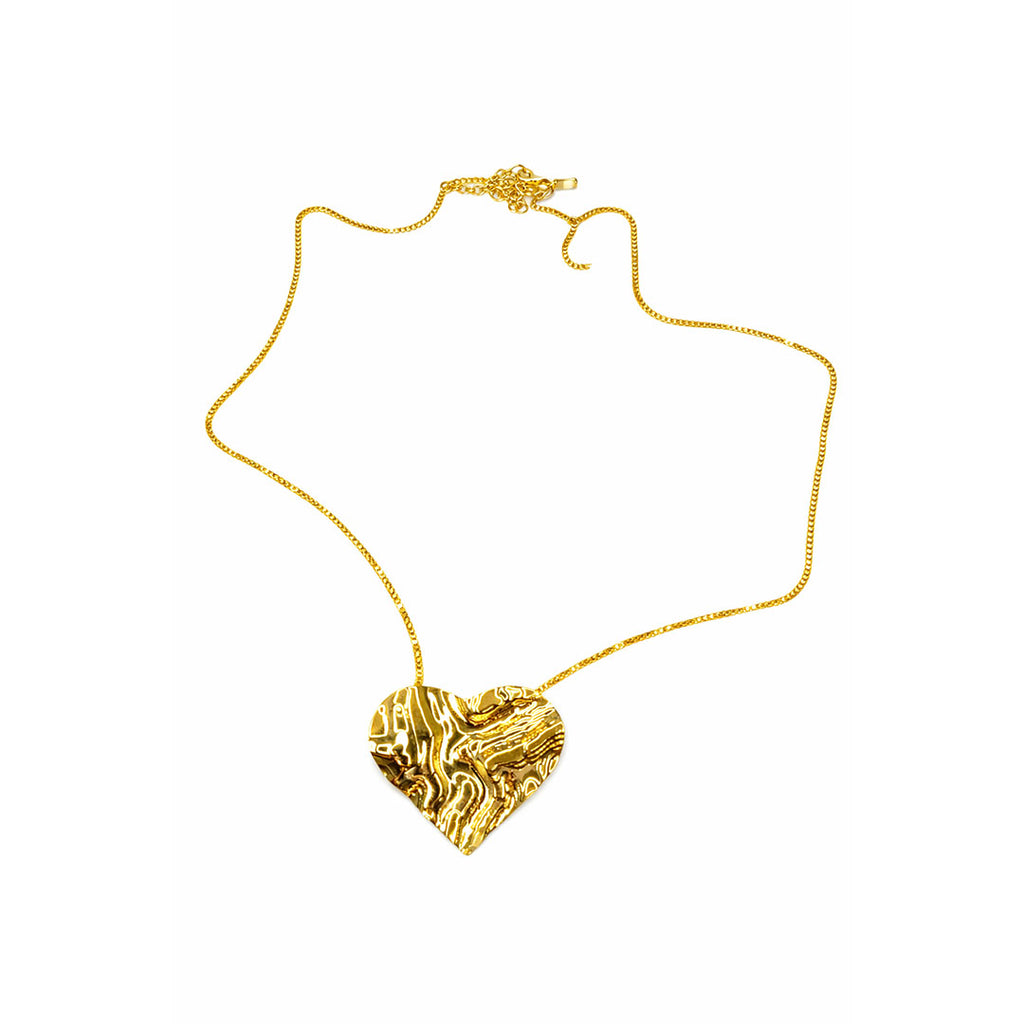 CADENA CORAZON REPUJADO