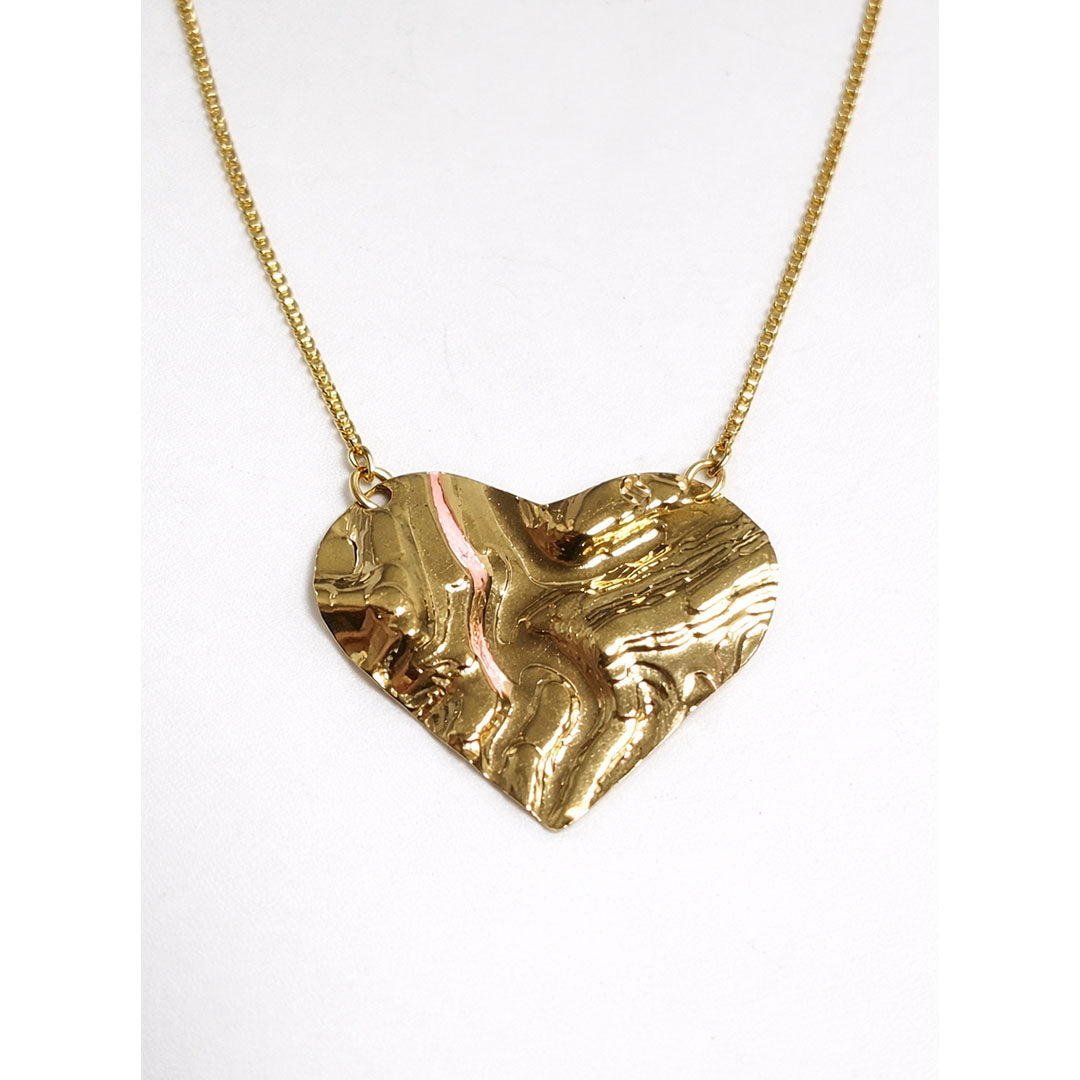 CADENA CORAZON REPUJADO