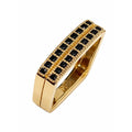 ANILLO 2 AROS CUADRADOS NEGROS GOLD
