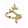 ANILLO HOJITAS CRISTAL GOLD