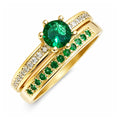 ANILLO SOLITARIO CRISTAL VERDE DÚO