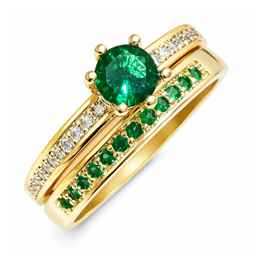 ANILLO SOLITARIO CRISTAL VERDE DÚO