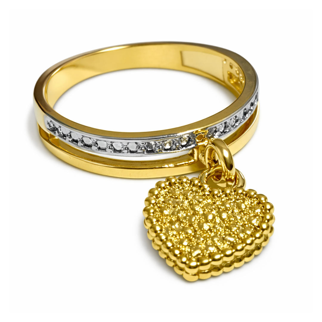 ANILLO GOLD CORAZON COLGANTE