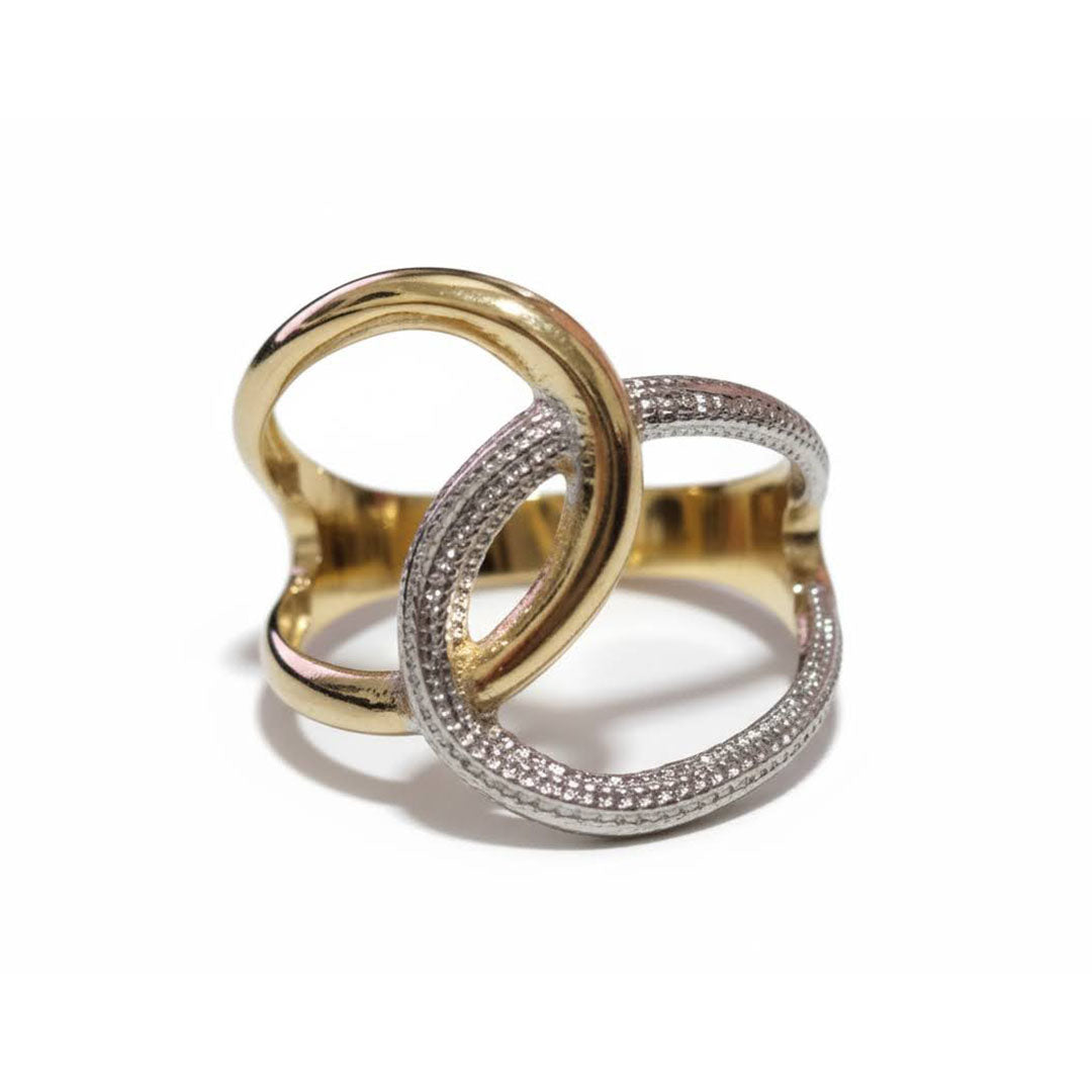ANILLO ENTRELAZADO BICOLOR