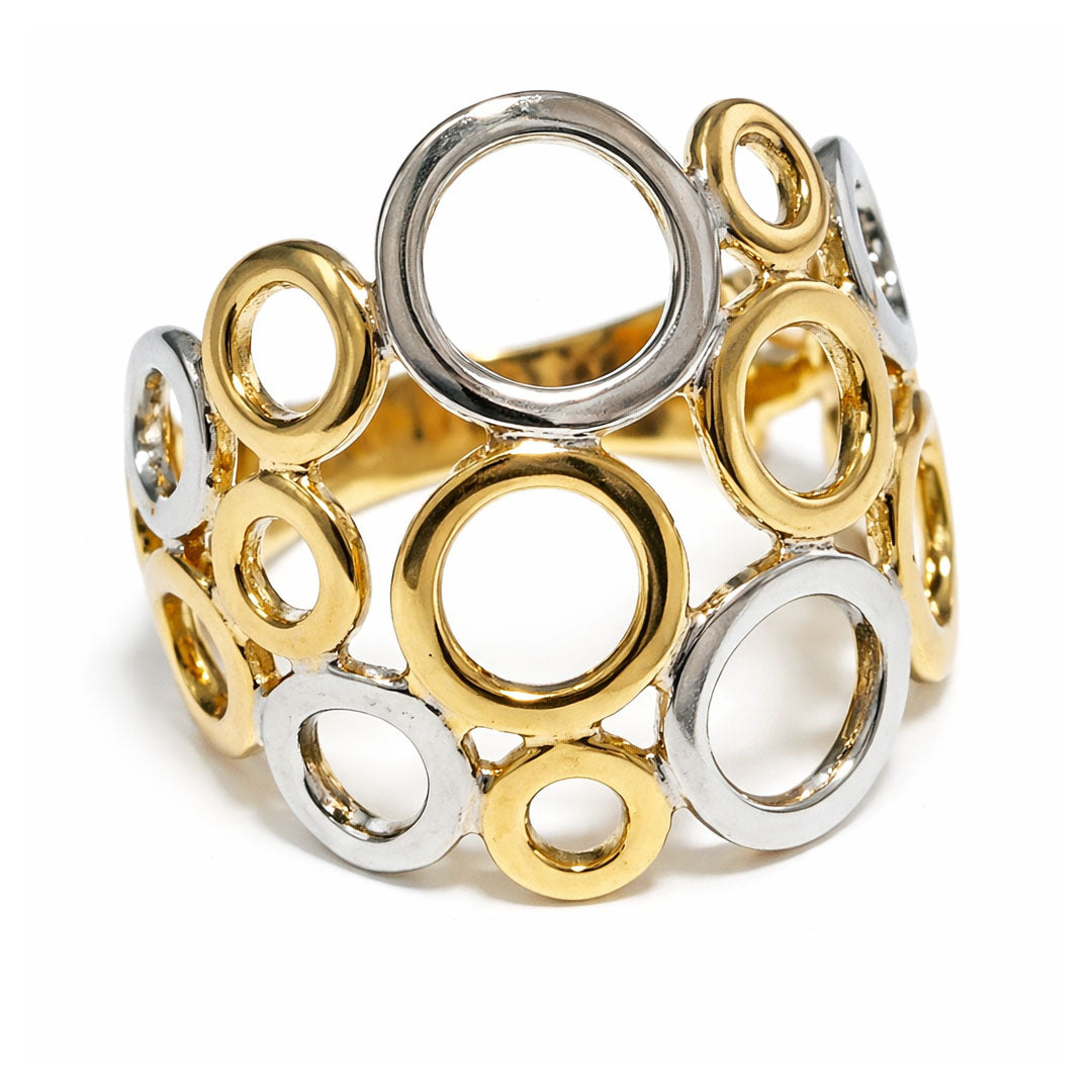 ANILLO VARIOS CIRCULOS BICOLOR