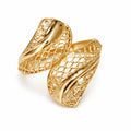 ANILLO HOJITAS MALLA GOLD