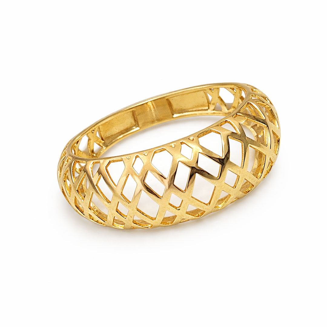 ANILLO MALLA CURVO GOLD