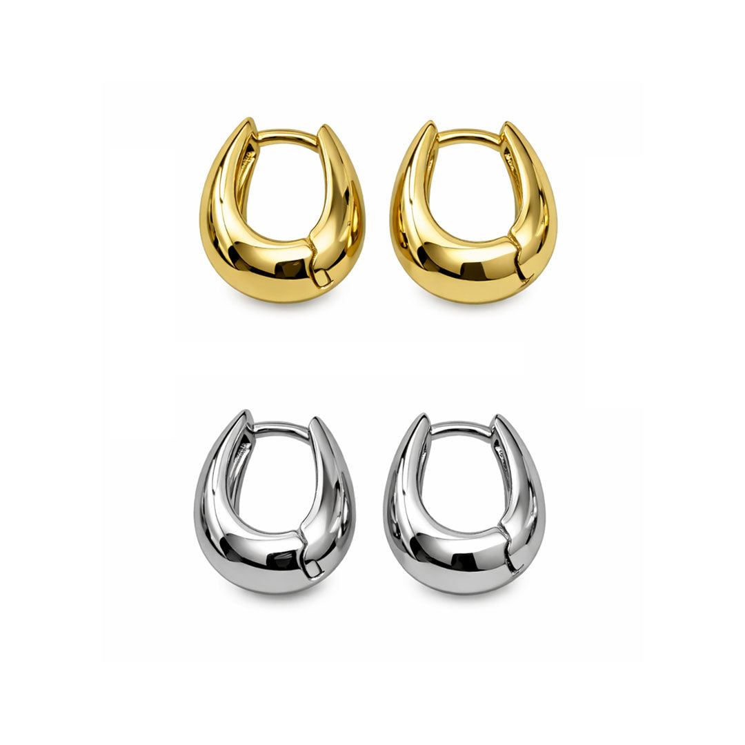 AROS DUO HUGGIES PLAT Y DORADO