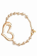 PULSERA PERLA CORAZON MATE