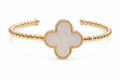 PULSERA TREBOL RIGIDA BLANCO