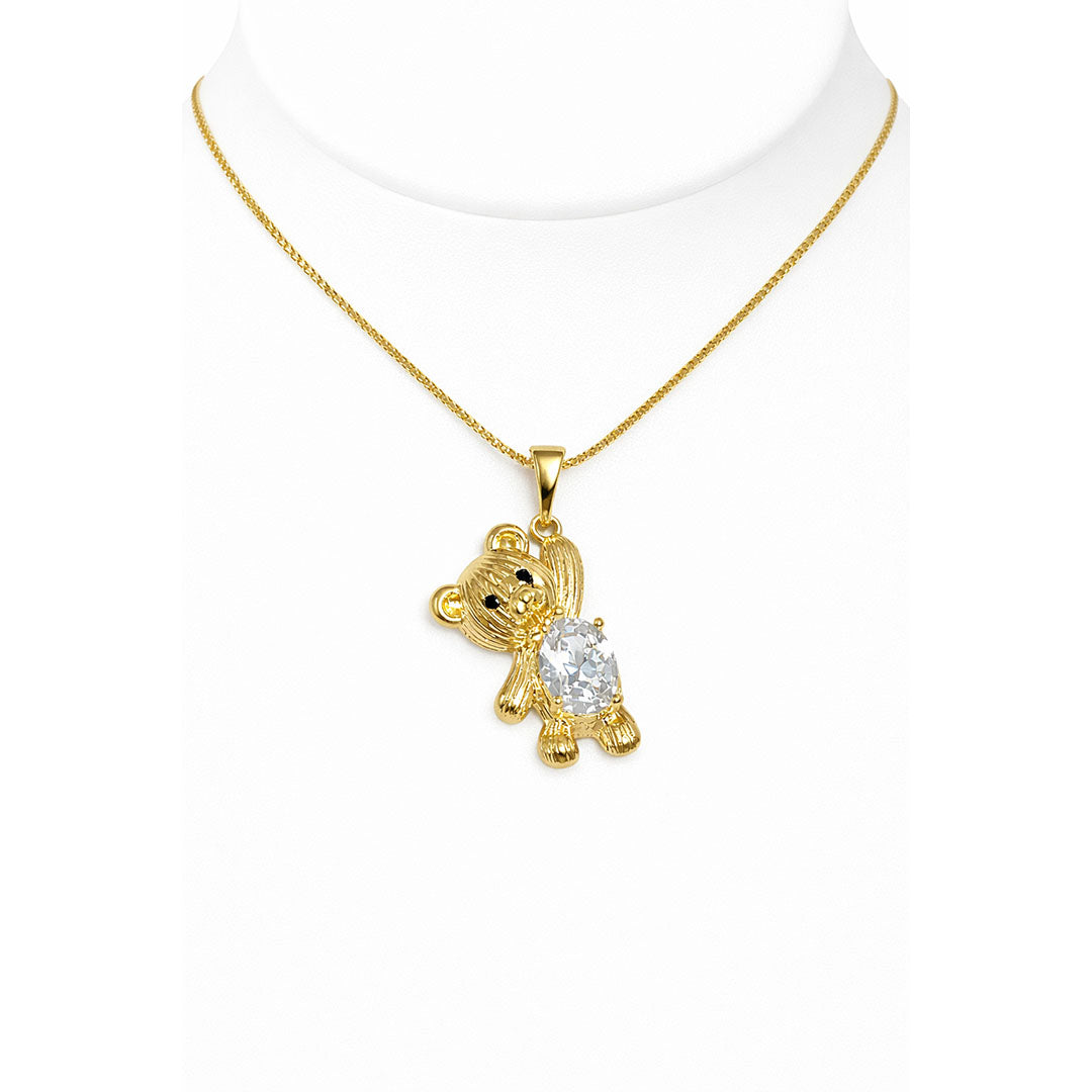 CADENA OSITO CON CRISTAL GOLD