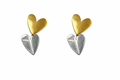 AROS CORAZONES DOBLES PLAT Y DORADO