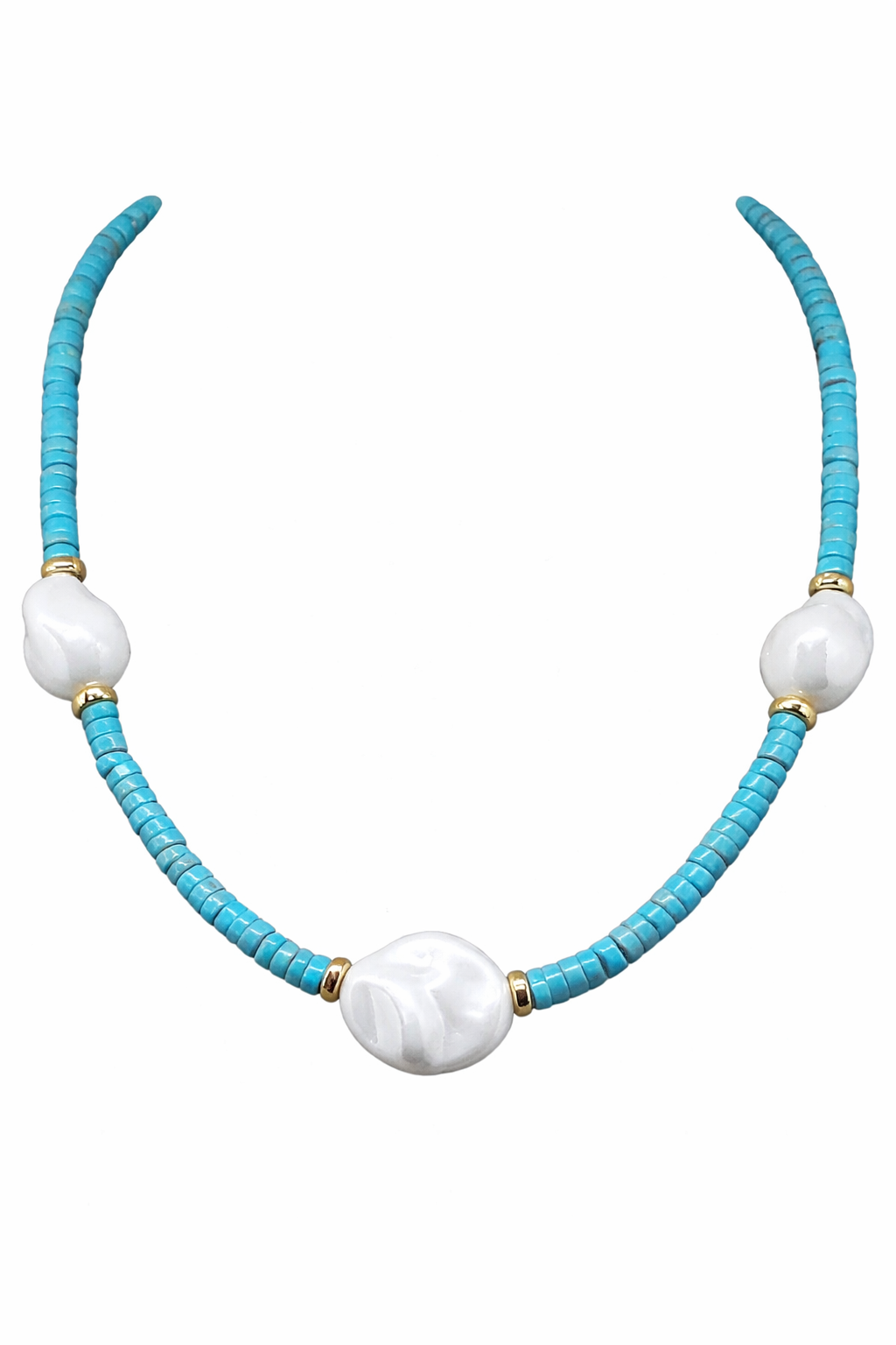COLLAR TURQUESA PERLA CAYO