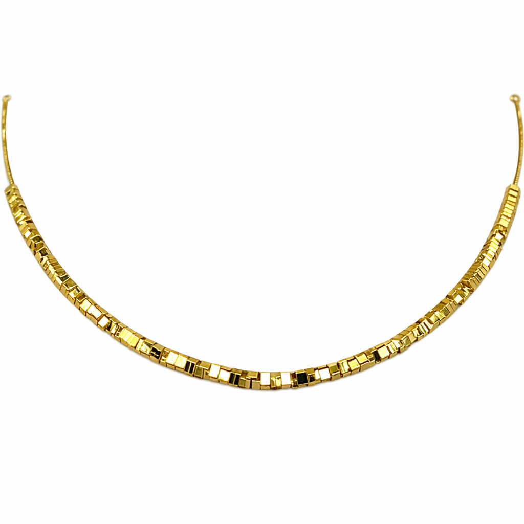 CADENA CUBOS DORADOS