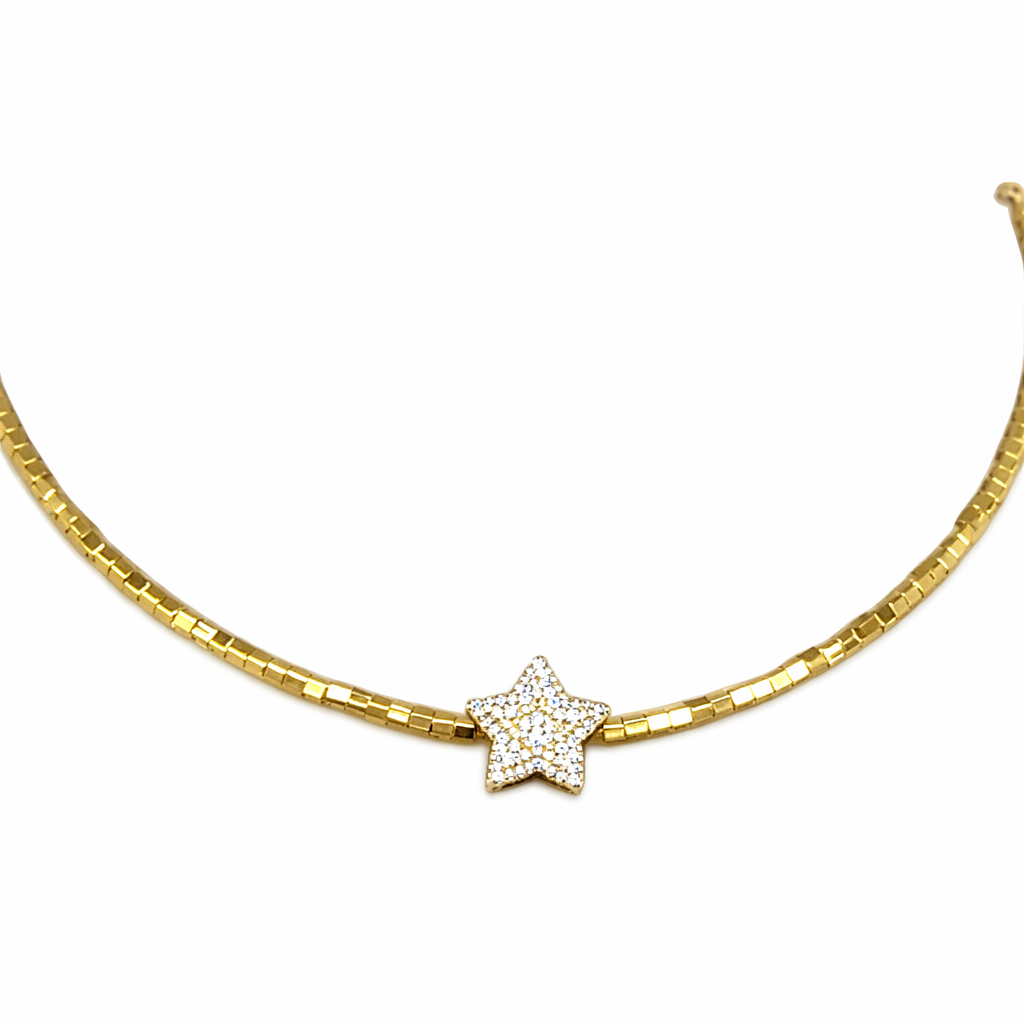 COLLAR CHOCKER ESTRELLA DORADA CRISTAL
