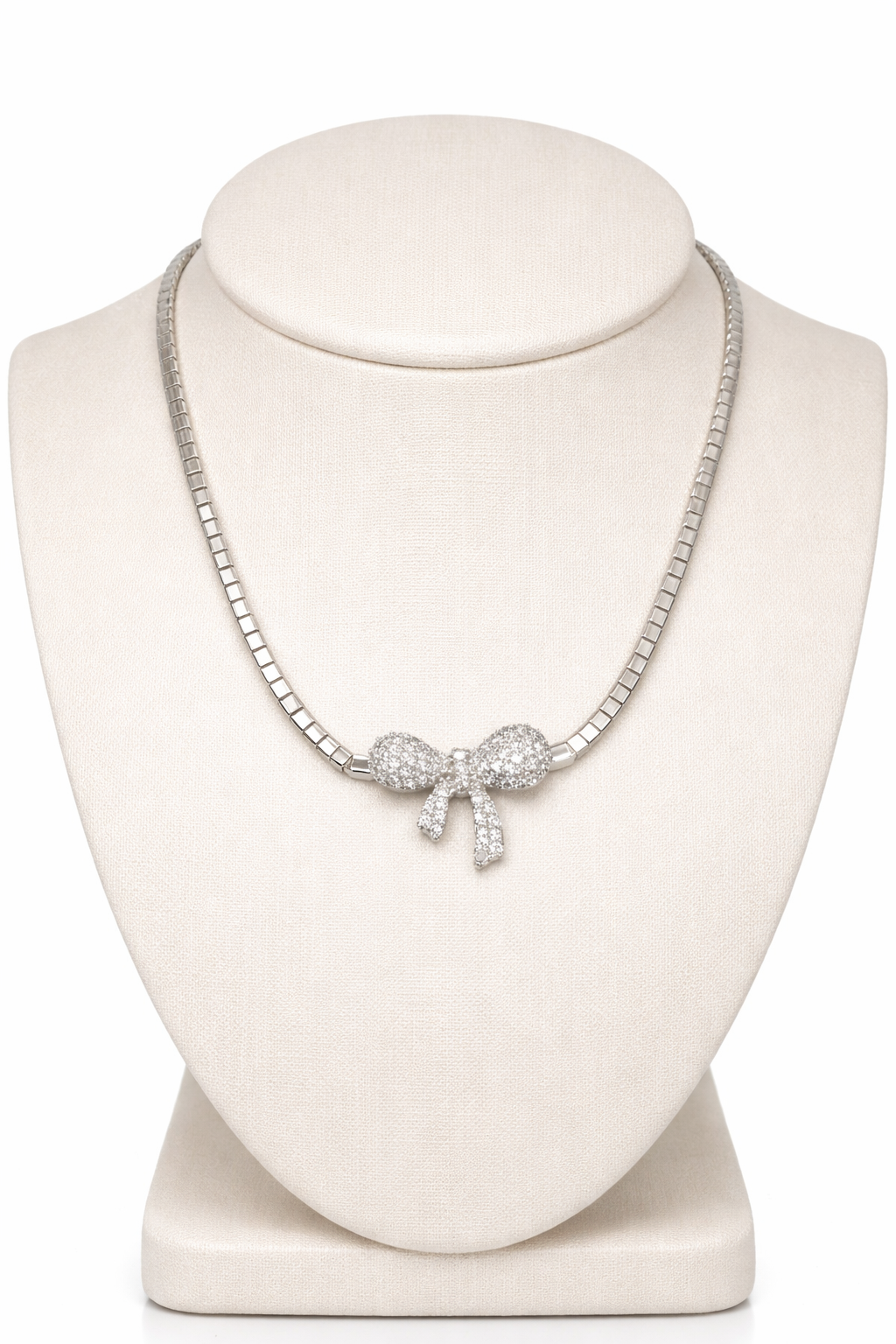 COLLAR CHOCKER PLATEADO LAZITO CRISTAL