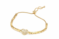 PULSERA DORADO CORAZON CRISTAL
