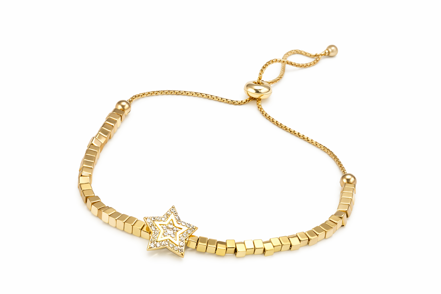 PULSERA ESTRELLA DORADA CRISTAL